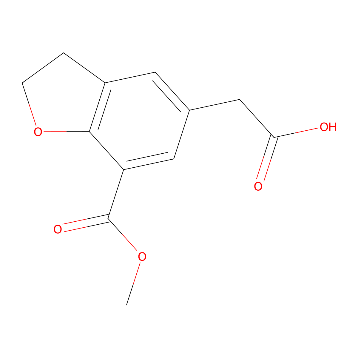 2-[7-(Methoxycarbonyl)-2,3-dihydro-1-benzofuran-5-yl]acetic acid molecular structure, CAS 2758001-38-4