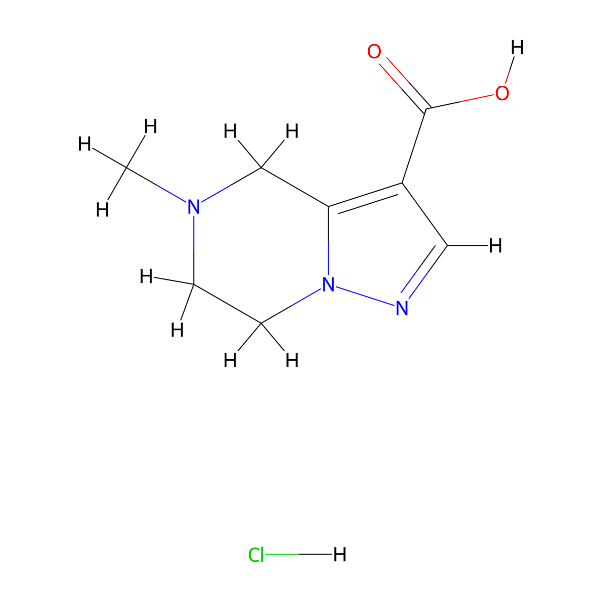 5-methyl-4H,5H,6H,7H-pyrazolo[1,5-a]pyrazine-3-carboxylicacidhydrochloride molecular structure, CAS 2758001-40-8