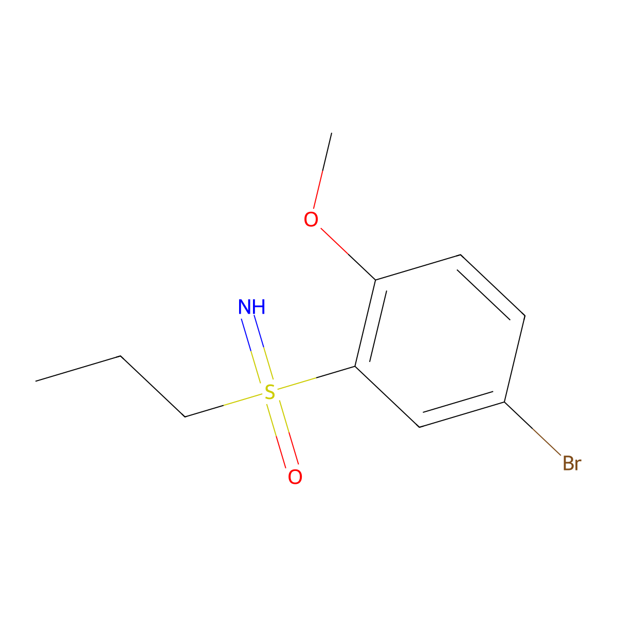 (5-Bromo-2-methoxyphenyl)(imino)propyl-lambda6-sulfanone molecular structure, CAS 2758001-44-2