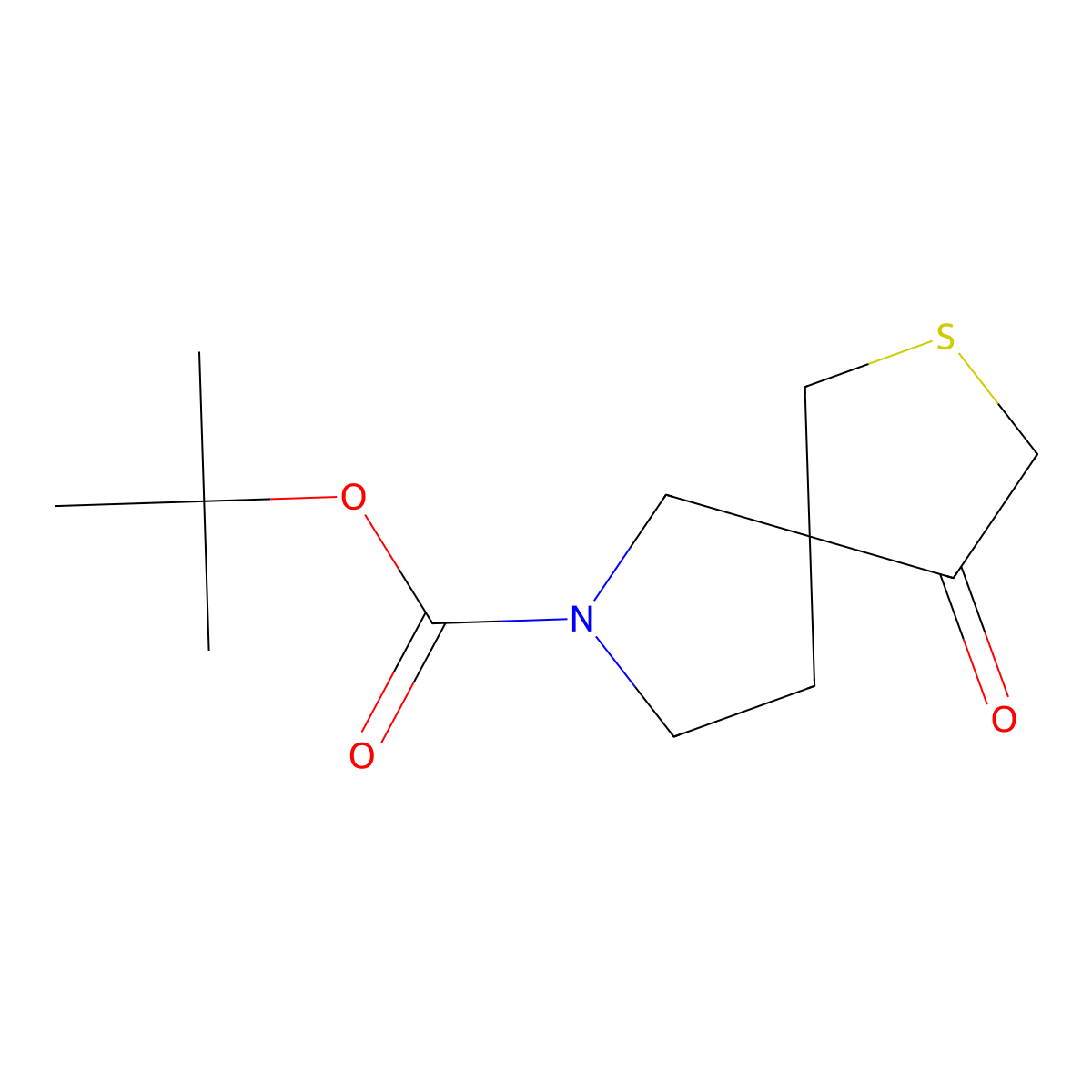 Tert-butyl4-oxo-2-thia-7-azaspiro[4.4]nonane-7-carboxylate molecular structure, CAS 2758001-45-3