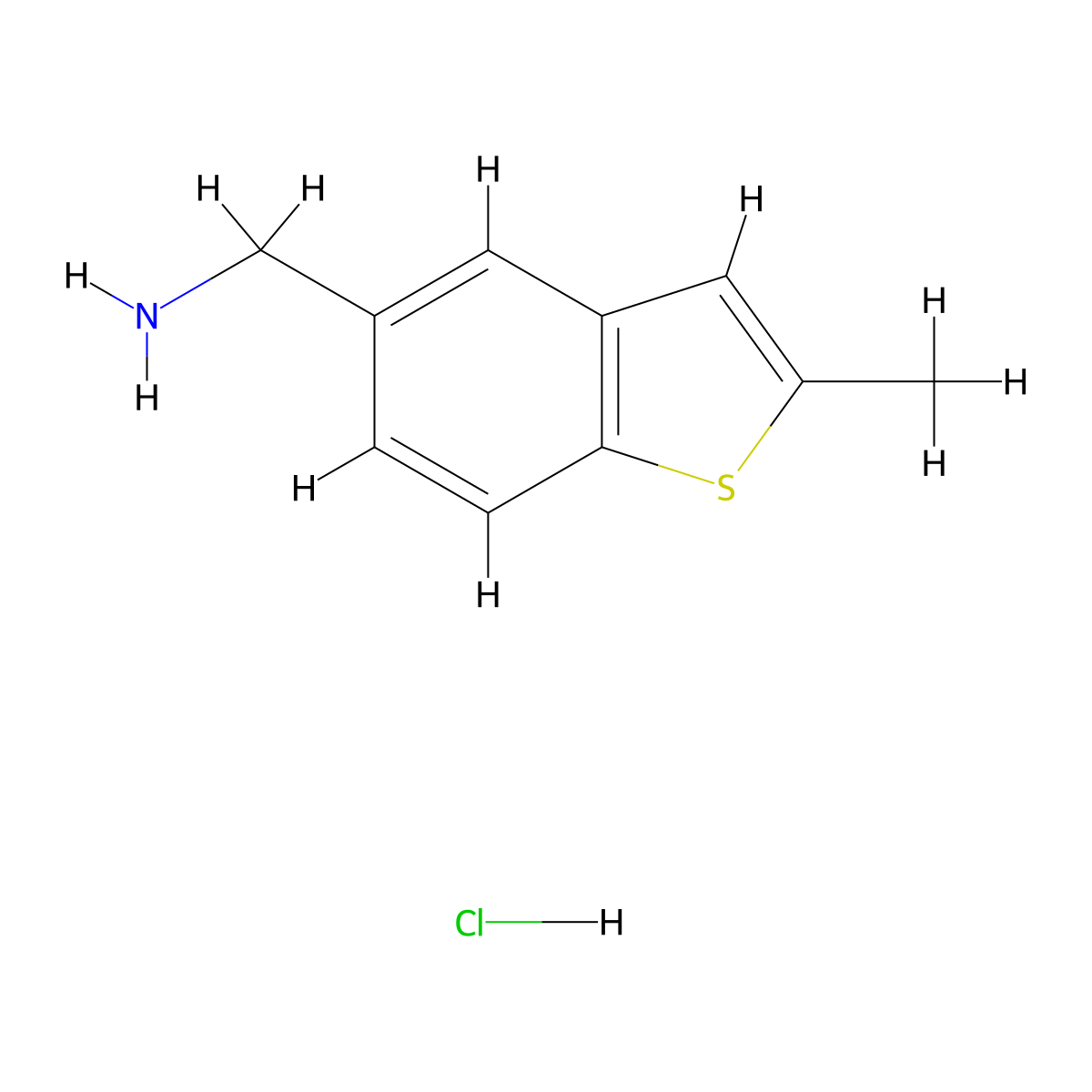 1-(2-Methyl-1-benzothiophen-5-yl)methanamine hydrochloride molecular structure, CAS 2758001-57-7