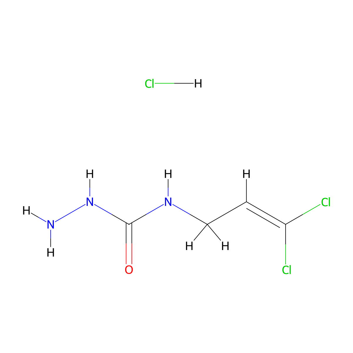 3-Amino-1-(3,3-dichloroprop-2-en-1-yl)urea hydrochloride molecular structure, CAS 2758001-58-8