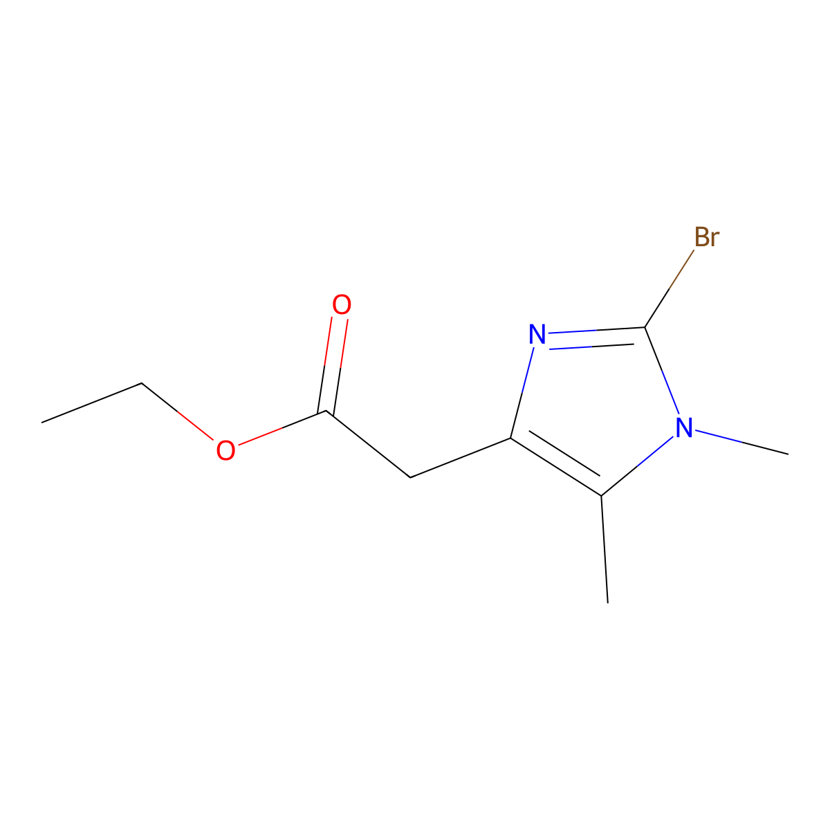 ethyl 2-(2-bromo-1,5-dimethyl-1H-imidazol-4-yl)acetate molecular structure, CAS 2758001-61-3