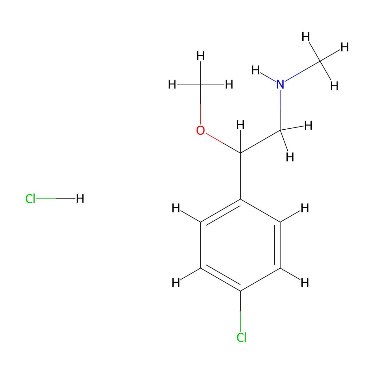 [2-(4-Chlorophenyl)-2-methoxyethyl](methyl)amine hydrochloride molecular structure, CAS 2758001-62-4