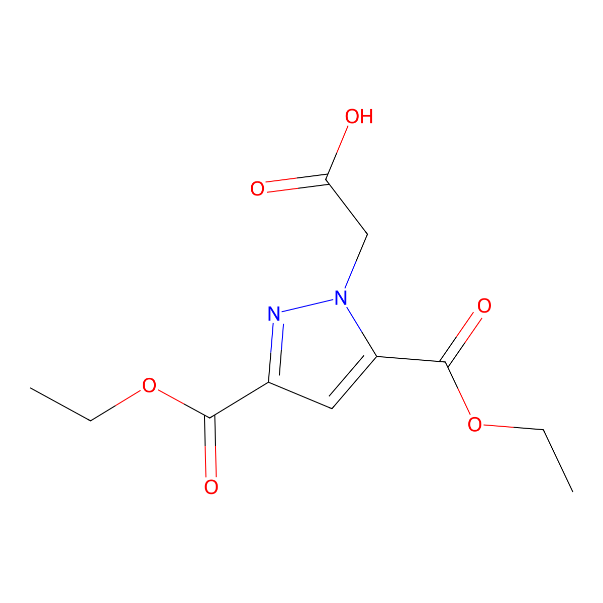 2-[3,5-bis(ethoxycarbonyl)-1H-pyrazol-1-yl]acetic acid molecular structure, CAS 2758001-69-1