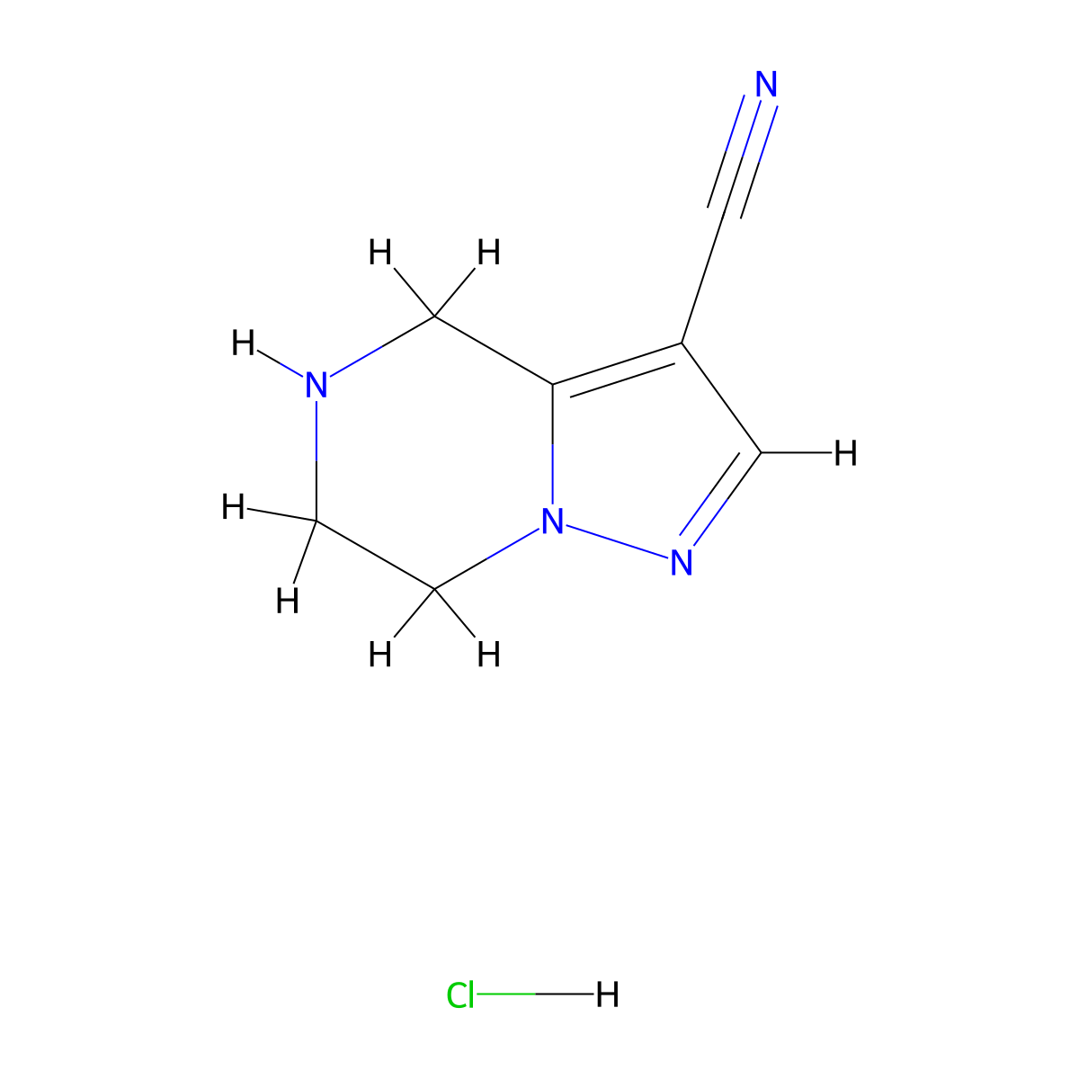 4H,5H,6H,7H-pyrazolo[1,5-a]pyrazine-3-carbonitrile hydrochloride molecular structure, CAS 2758001-74-8