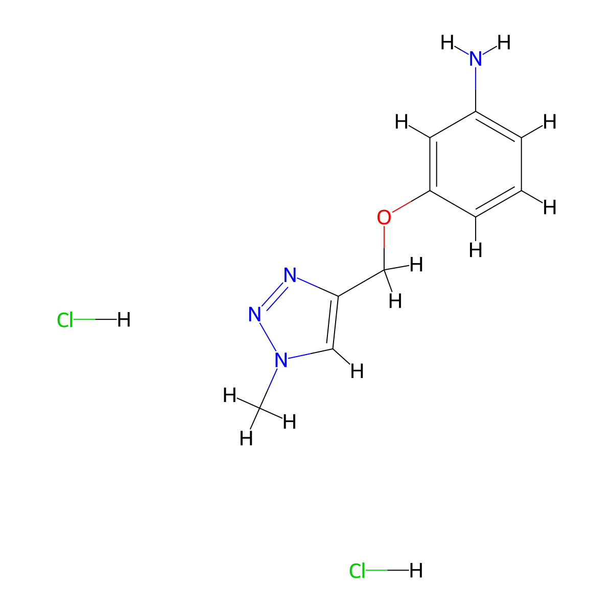 3-[(1-methyl-1H-1,2,3-triazol-4-yl)methoxy]aniline dihydrochloride molecular structure, CAS 2758001-92-0