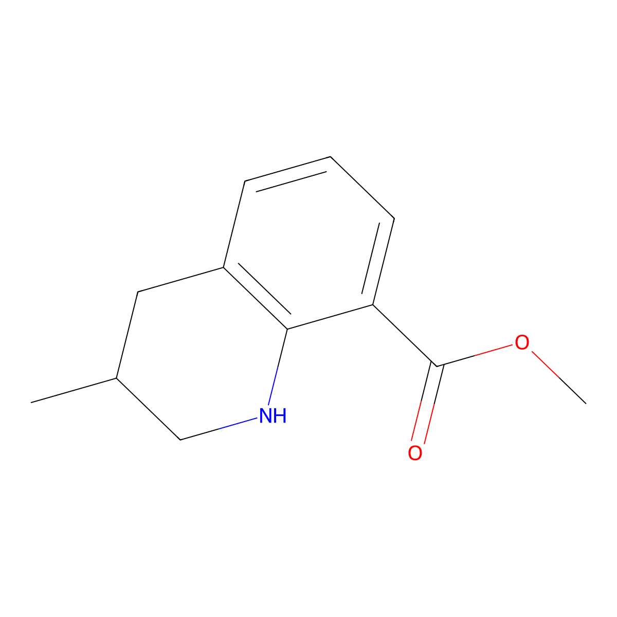 Methyl 3-methyl-1,2,3,4-tetrahydroquinoline-8-carboxylate molecular structure, CAS 2758001-99-7