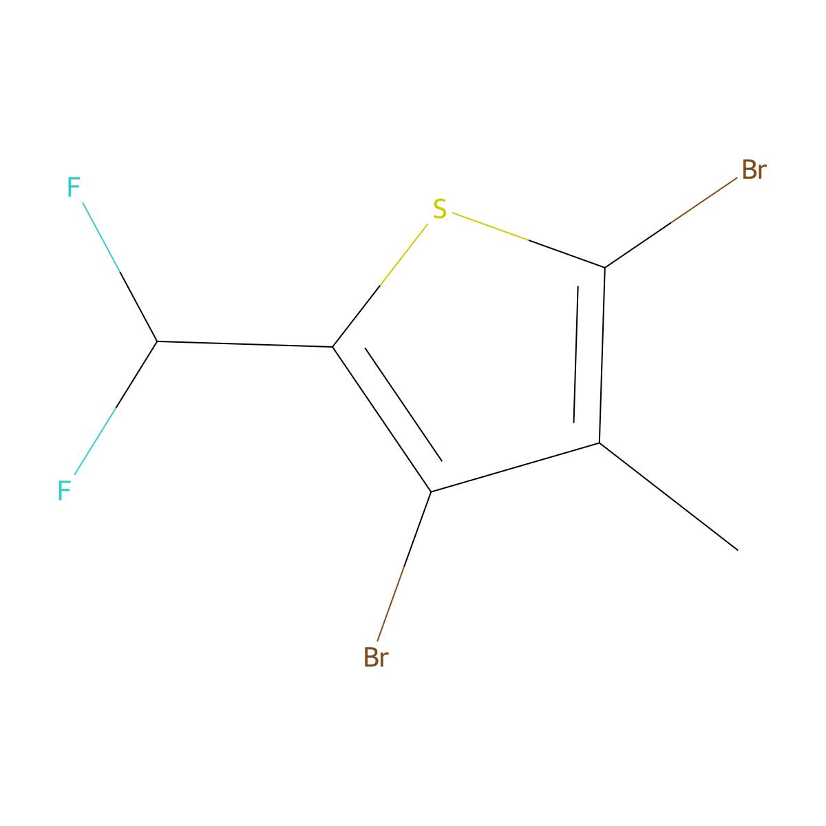 2,4-Dibromo-5-(difluoromethyl)-3-methylthiophene molecular structure, CAS 2758002-00-3