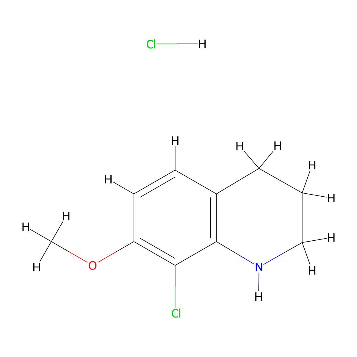 8-Chloro-7-methoxy-1,2,3,4-tetrahydroquinoline hydrochloride molecular structure, CAS 2758002-04-7