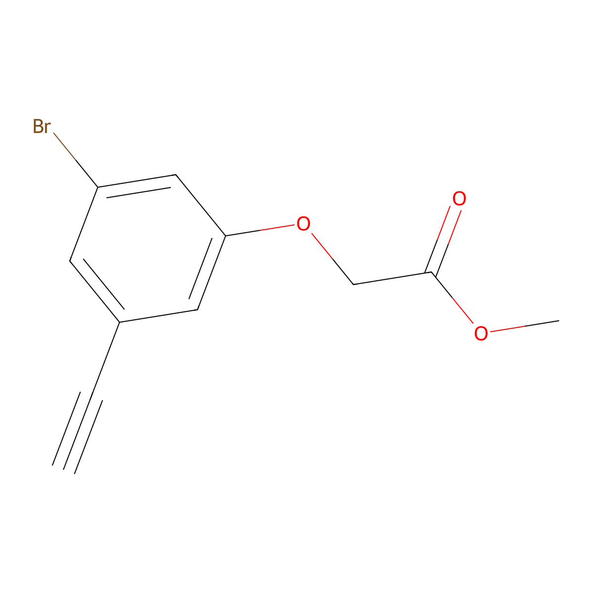 Methyl2-(3-bromo-5-ethynylphenoxy)acetate molecular structure, CAS 2758002-15-0