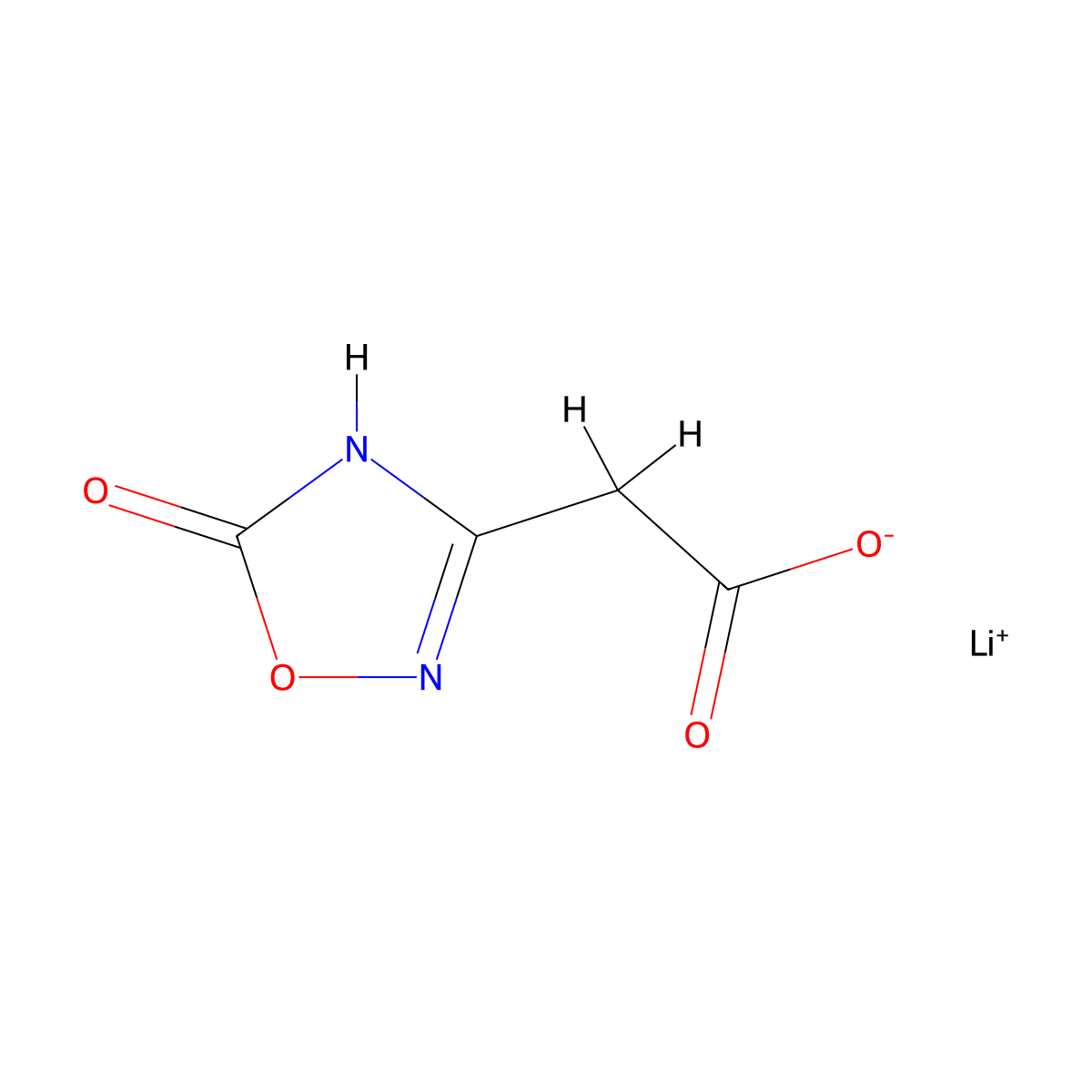 Lithium(1+) 2-(5-oxo-4,5-dihydro-1,2,4-oxadiazol-3-yl)acetate molecular structure, CAS 2758002-16-1