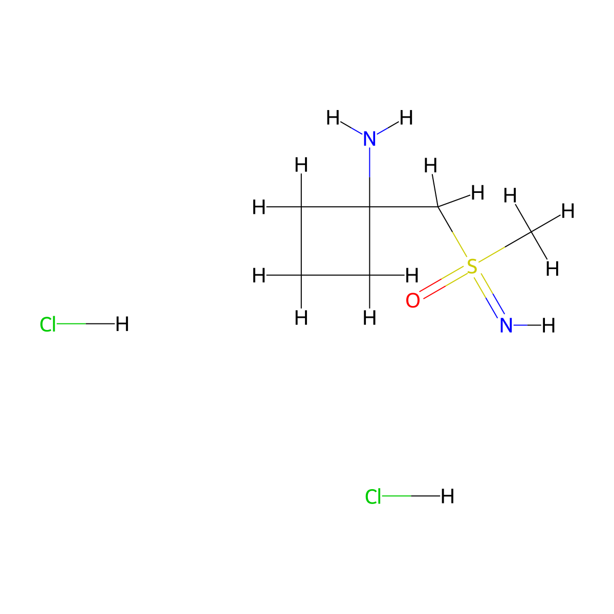 [(1-Aminocyclobutyl)methyl](imino)methyl-lambda6-sulfanone dihydrochloride molecular structure, CAS 2758002-17-2
