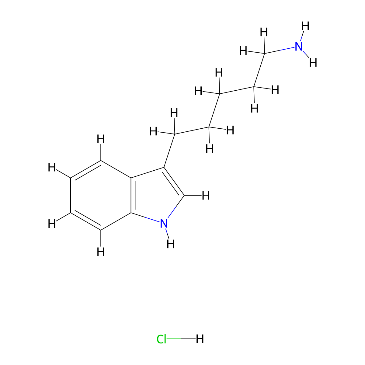 5-(1H-indol-3-yl)pentan-1-amine hydrochloride molecular structure, CAS 2758002-22-9