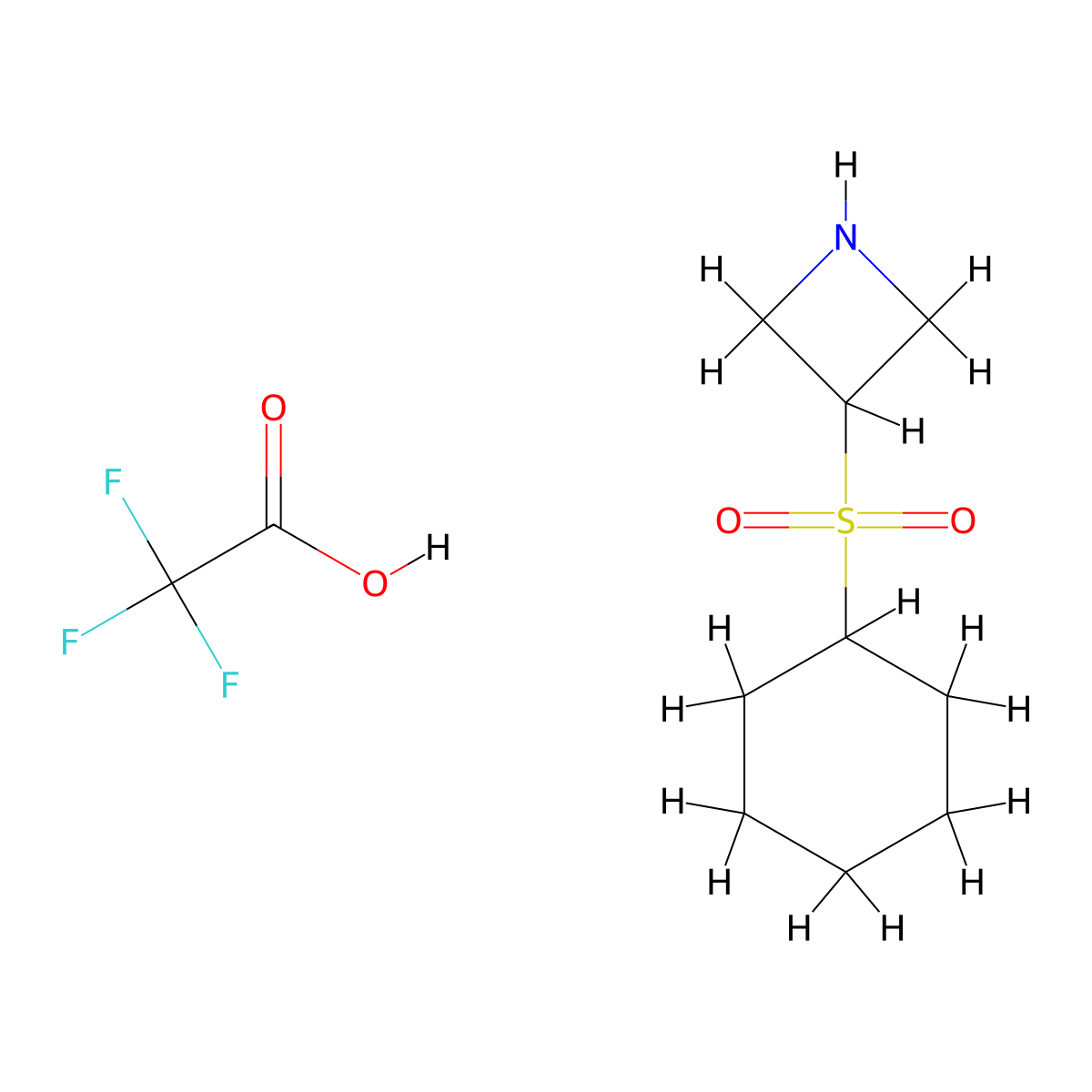 3-(Cyclohexanesulfonyl)azetidine, trifluoroacetic acid molecular structure, CAS 2758002-33-2