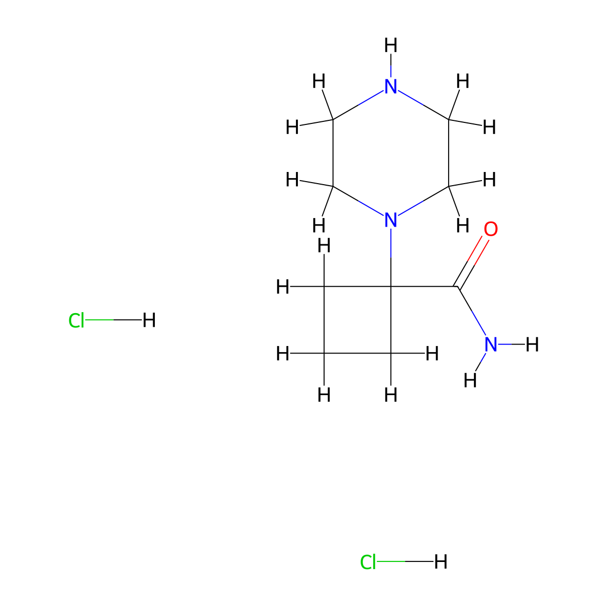 1-(Piperazin-1-yl)cyclobutane-1-carboxamide dihydrochloride molecular structure, CAS 2758002-37-6