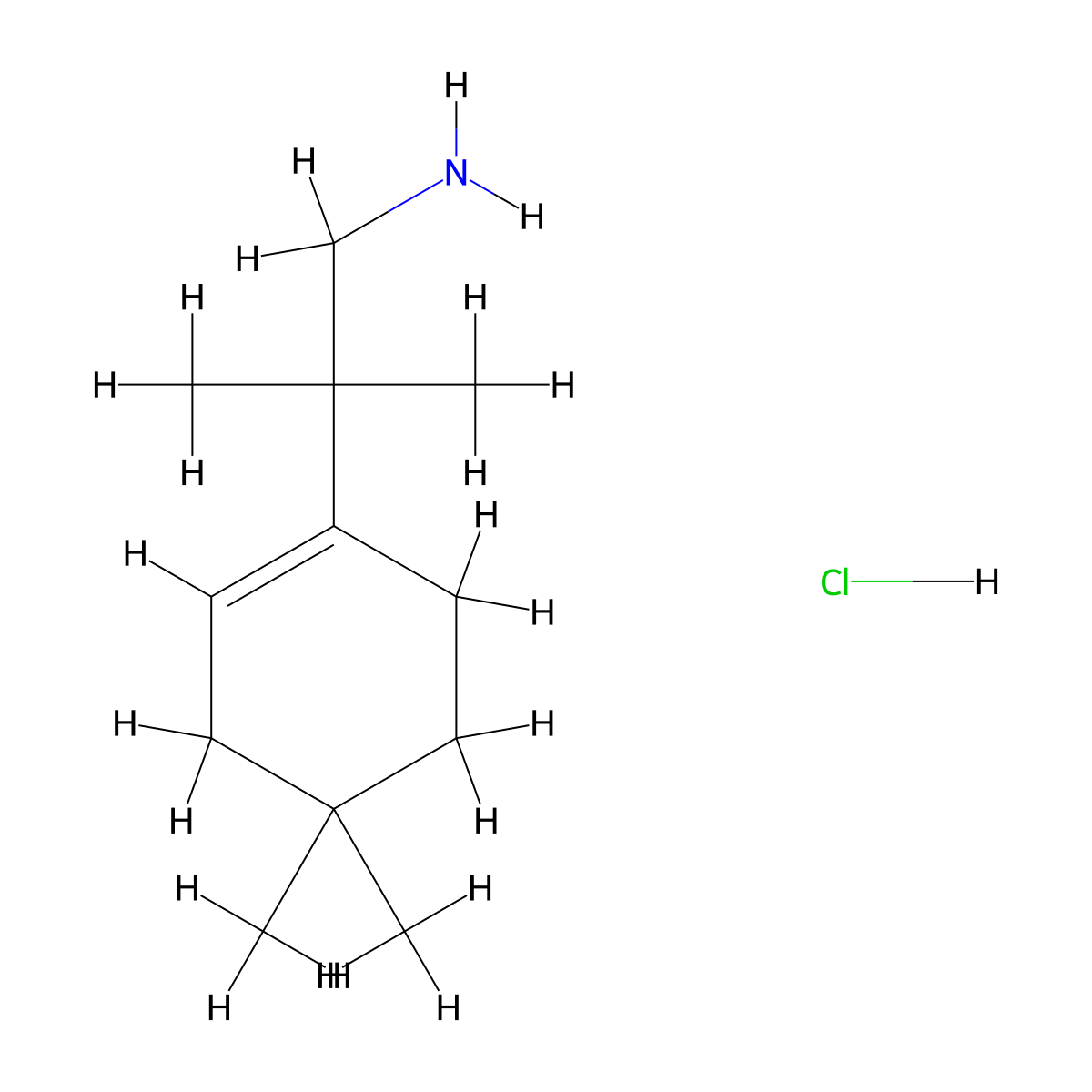 2-(4,4-Dimethylcyclohex-1-en-1-yl)-2-methylpropan-1-amine hydrochloride molecular structure, CAS 2758002-39-8