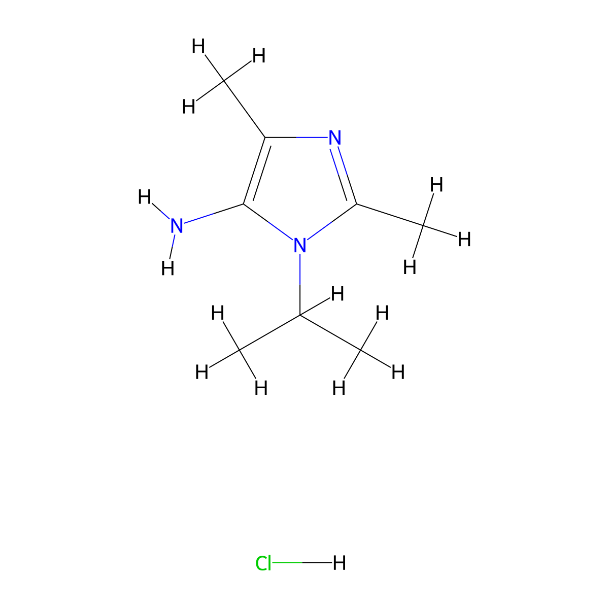 2,4-dimethyl-1-(propan-2-yl)-1H-imidazol-5-amine hydrochloride molecular structure, CAS 2758002-42-3