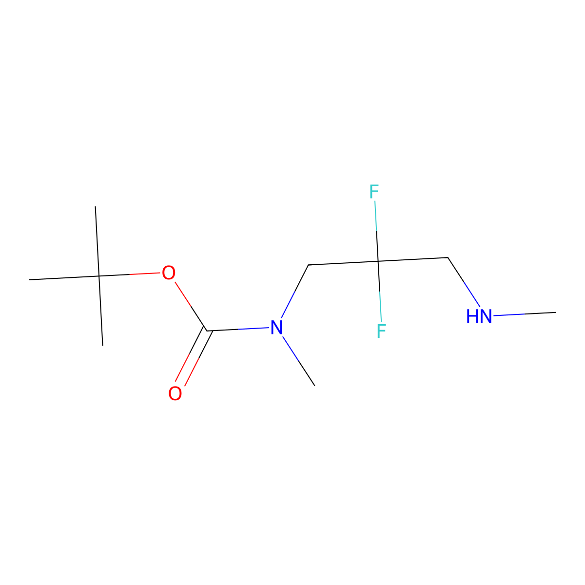 tert-butylN-[2,2-difluoro-3-(methylamino)propyl]-N-methylcarbamate molecular structure, CAS 2758002-62-7