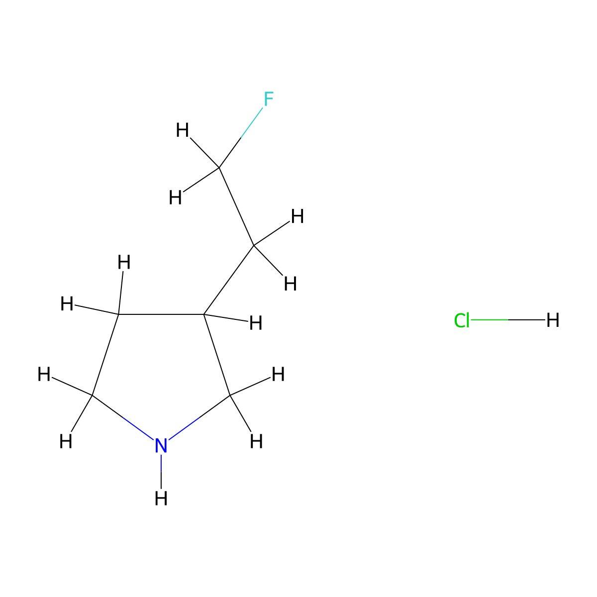 3-(2-Fluoroethyl)pyrrolidine hydrochloride molecular structure, CAS 2758002-64-9