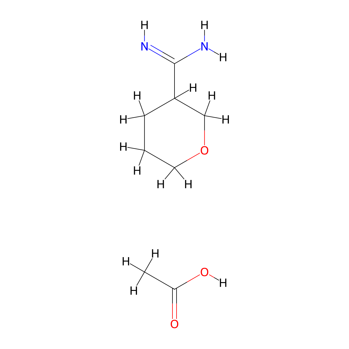 Acetic acid; oxane-3-carboximidamide molecular structure, CAS 2758002-66-1