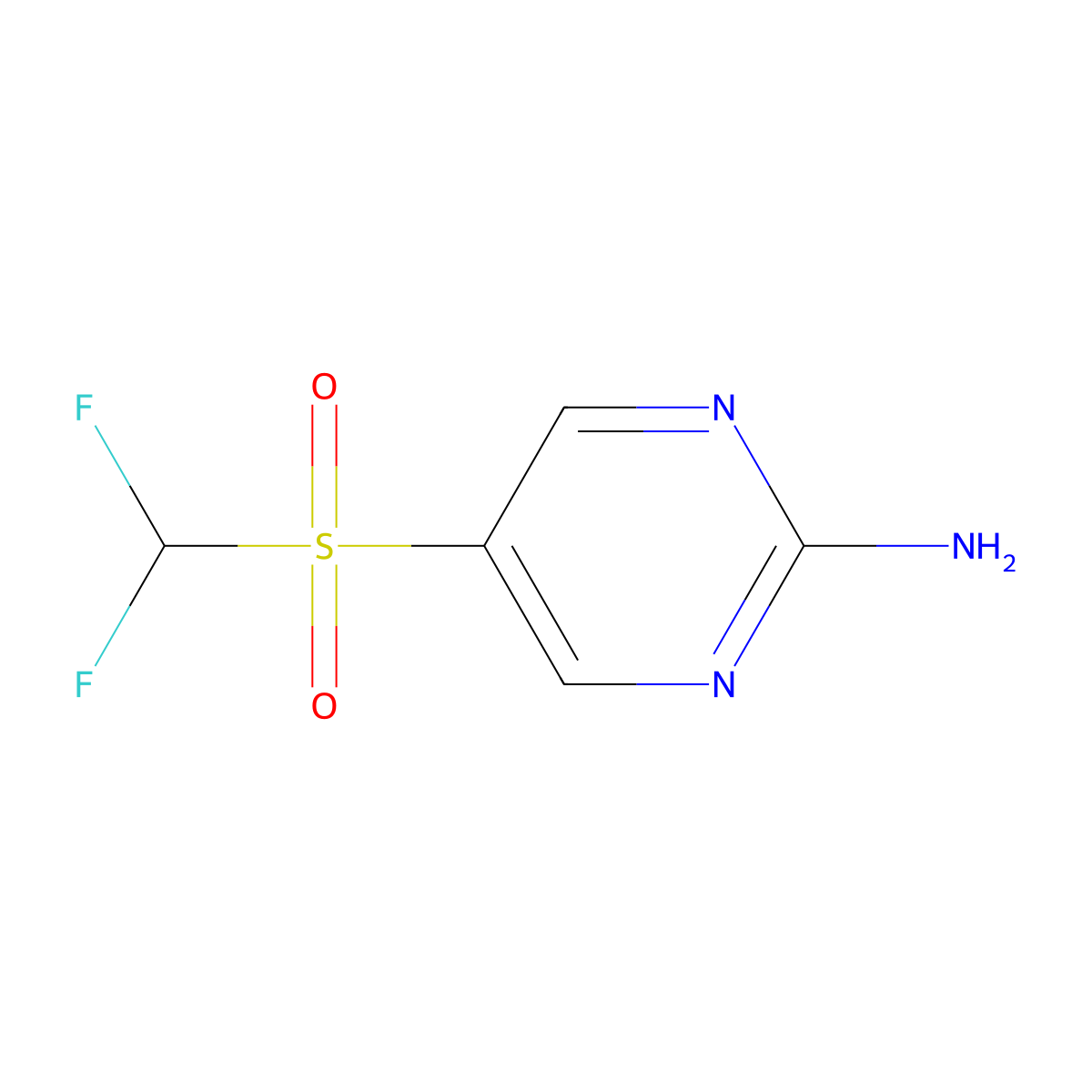 5-Difluoromethanesulfonylpyrimidin-2-amine molecular structure, CAS 2758002-76-3