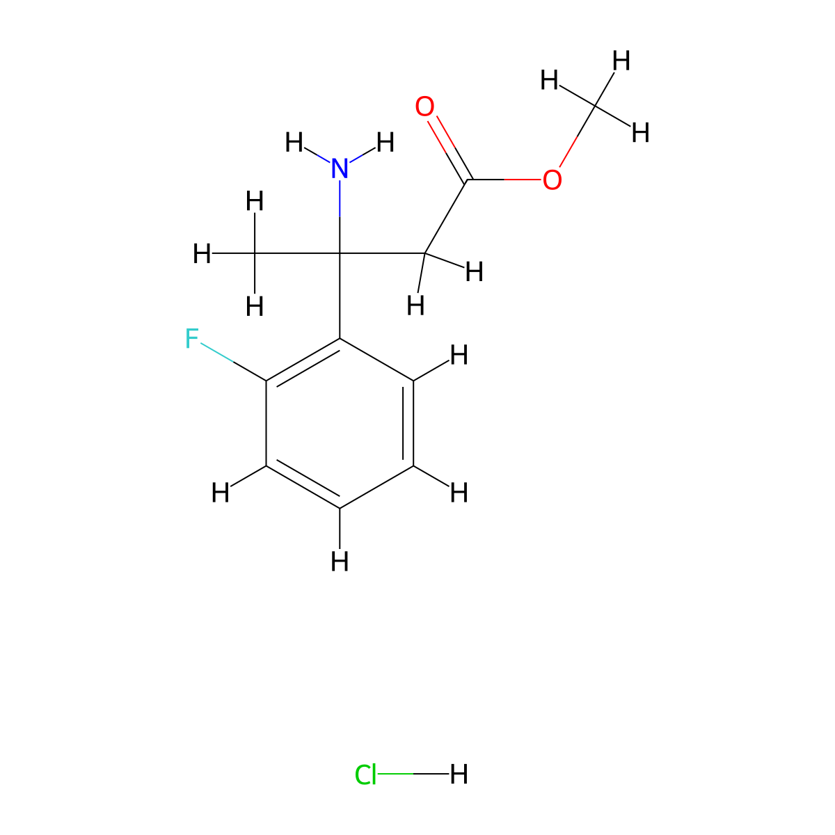 Methyl 3-amino-3-(2-fluorophenyl)butanoate hydrochloride molecular structure, CAS 2758002-78-5