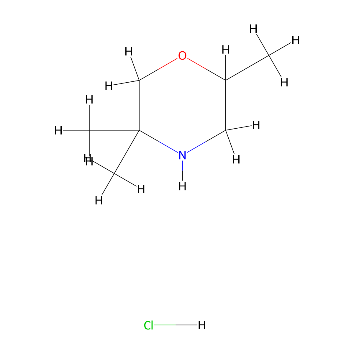2,5,5-Trimethylmorpholine hydrochloride molecular structure, CAS 2758002-83-2