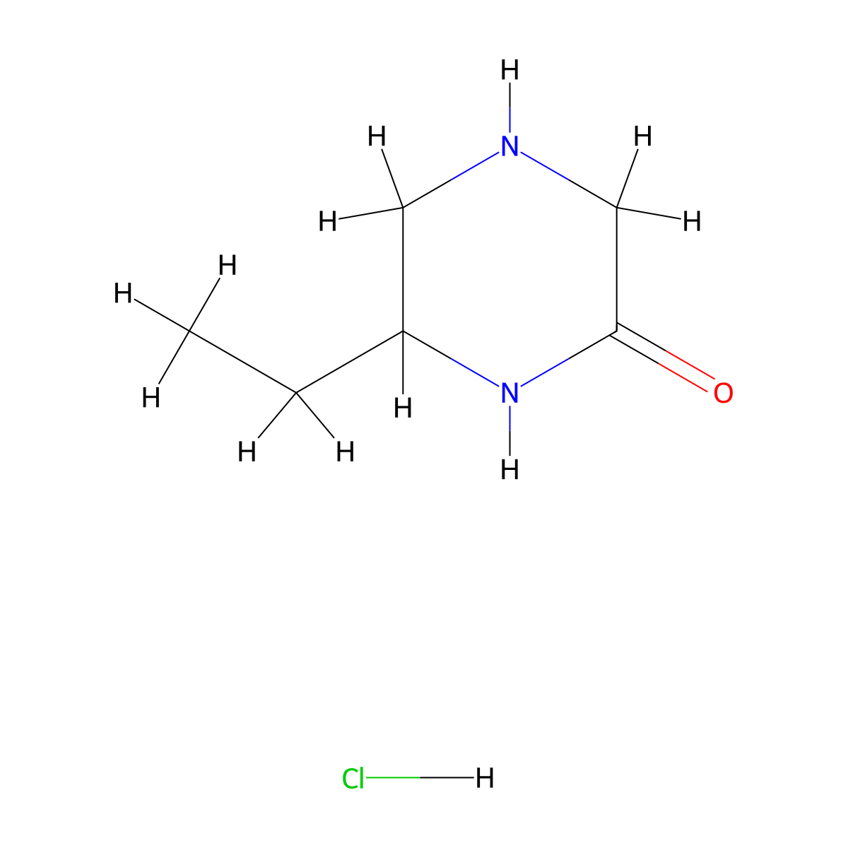 6-Ethylpiperazin-2-one hydrochloride molecular structure, CAS 2758002-91-2