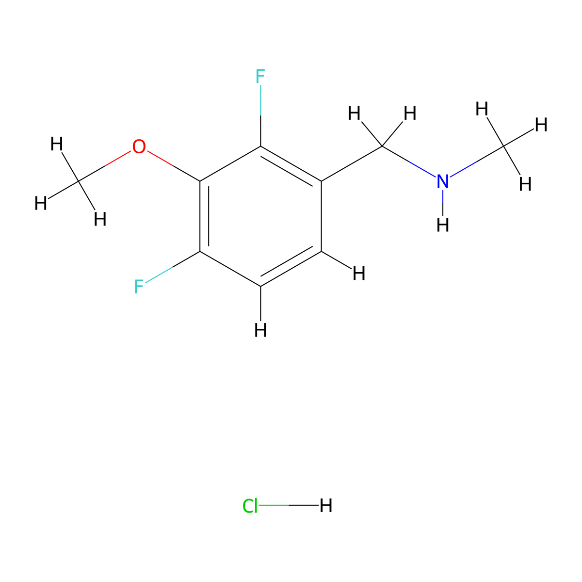 [(2,4-Difluoro-3-methoxyphenyl)methyl](methyl)amine hydrochloride molecular structure, CAS 2758002-95-6
