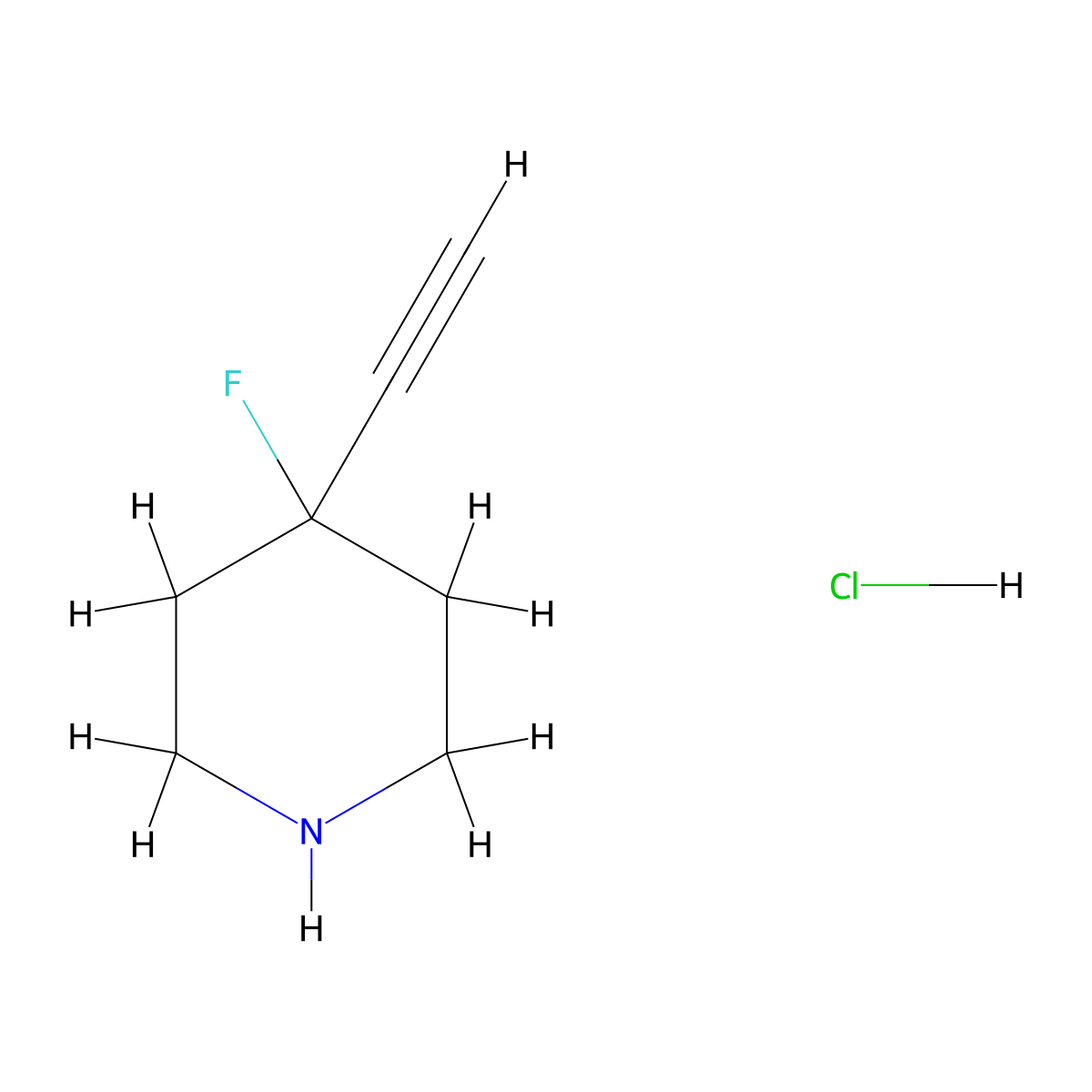 4-Ethynyl-4-fluoropiperidine hydrochloride molecular structure, CAS 2758002-96-7