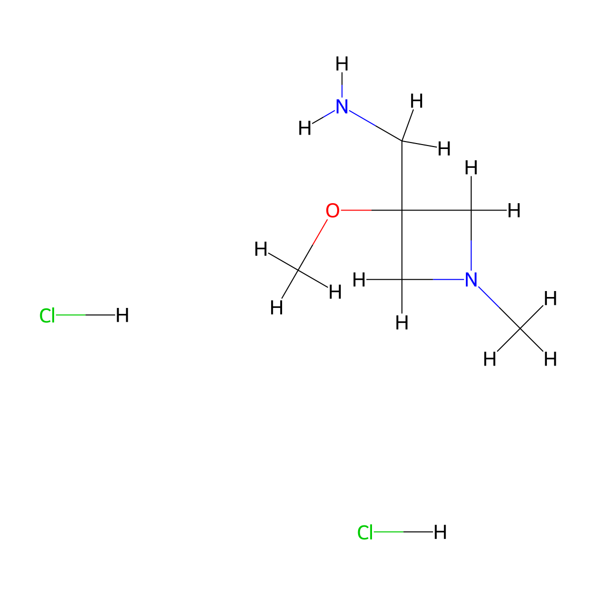 1-(3-Methoxy-1-methylazetidin-3-yl)methanamine dihydrochloride molecular structure, CAS 2758003-00-6