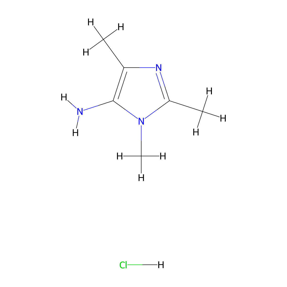 trimethyl-1H-imidazol-5-amine hydrochloride molecular structure, CAS 2758003-02-8