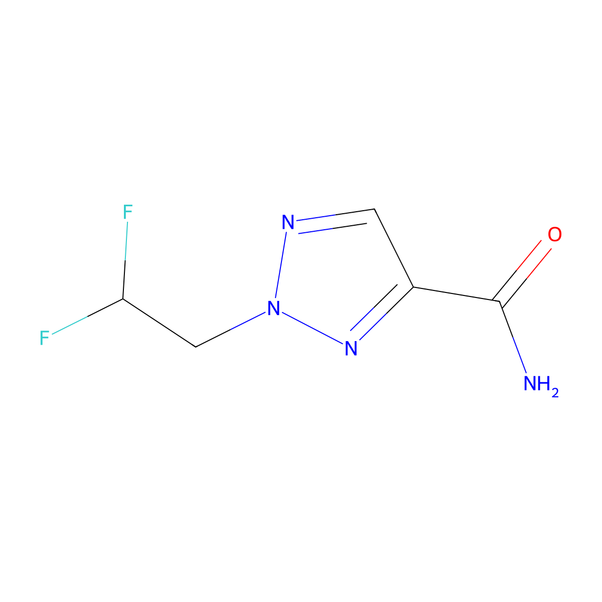 2-(2,2-difluoroethyl)-2H-1,2,3-triazole-4-carboxamide molecular structure, CAS 2758003-03-9