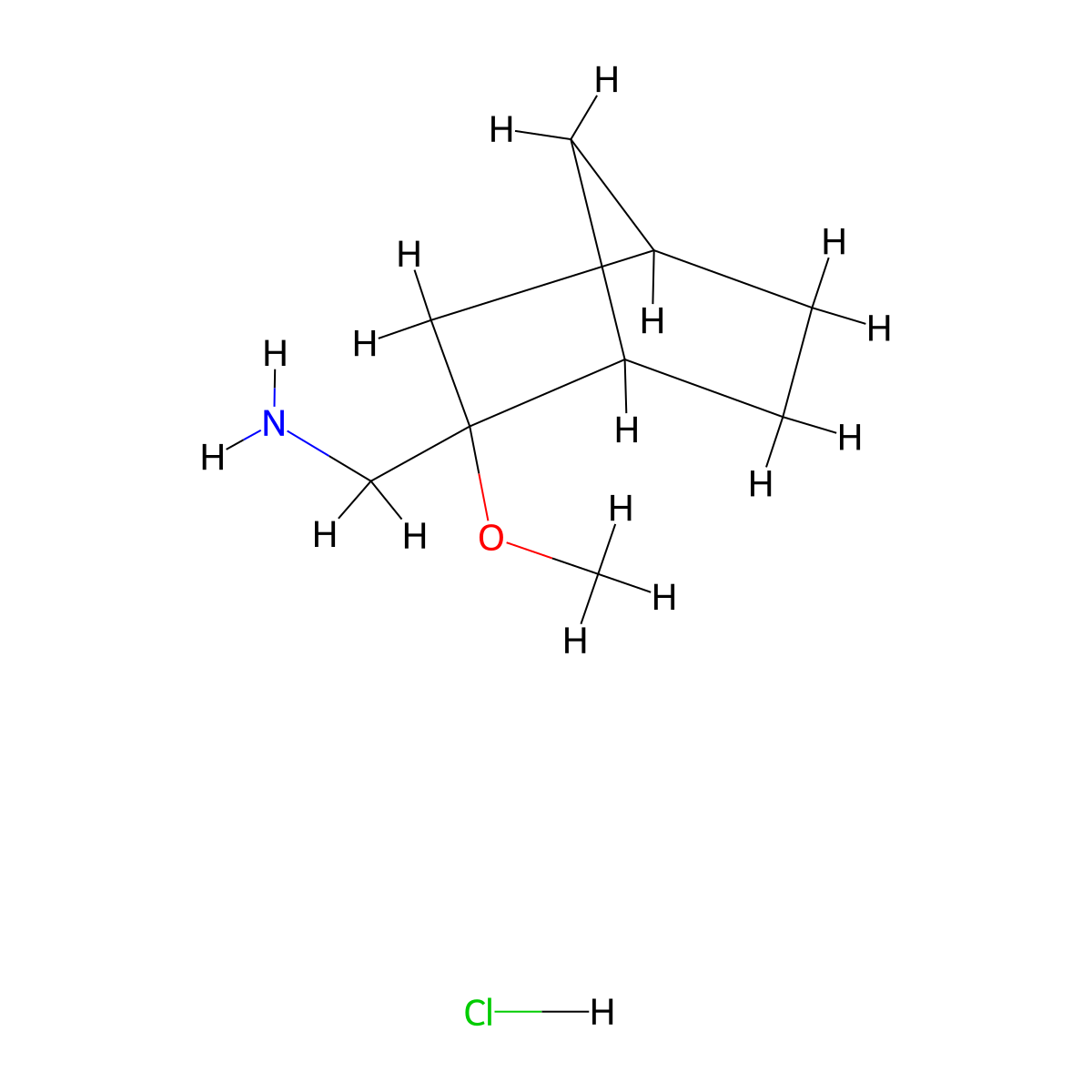 1-{2-Methoxybicyclo[2.2.1]heptan-2-yl}methanamine hydrochloride molecular structure, CAS 2758003-04-0