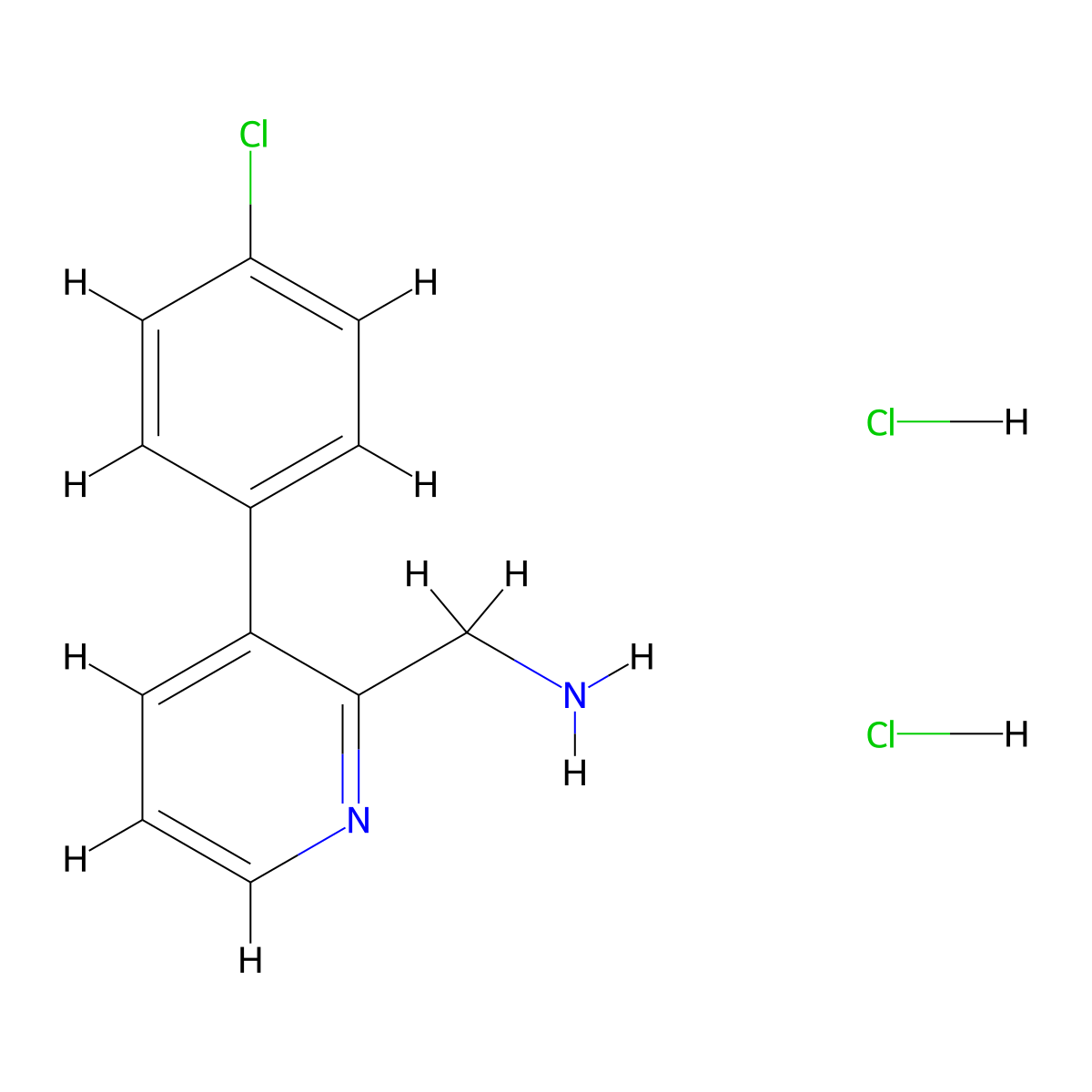 1-(3-(4-Chlorophenyl)pyridin-2-yl)methanamine dihydrochloride molecular structure, CAS 2758003-08-4