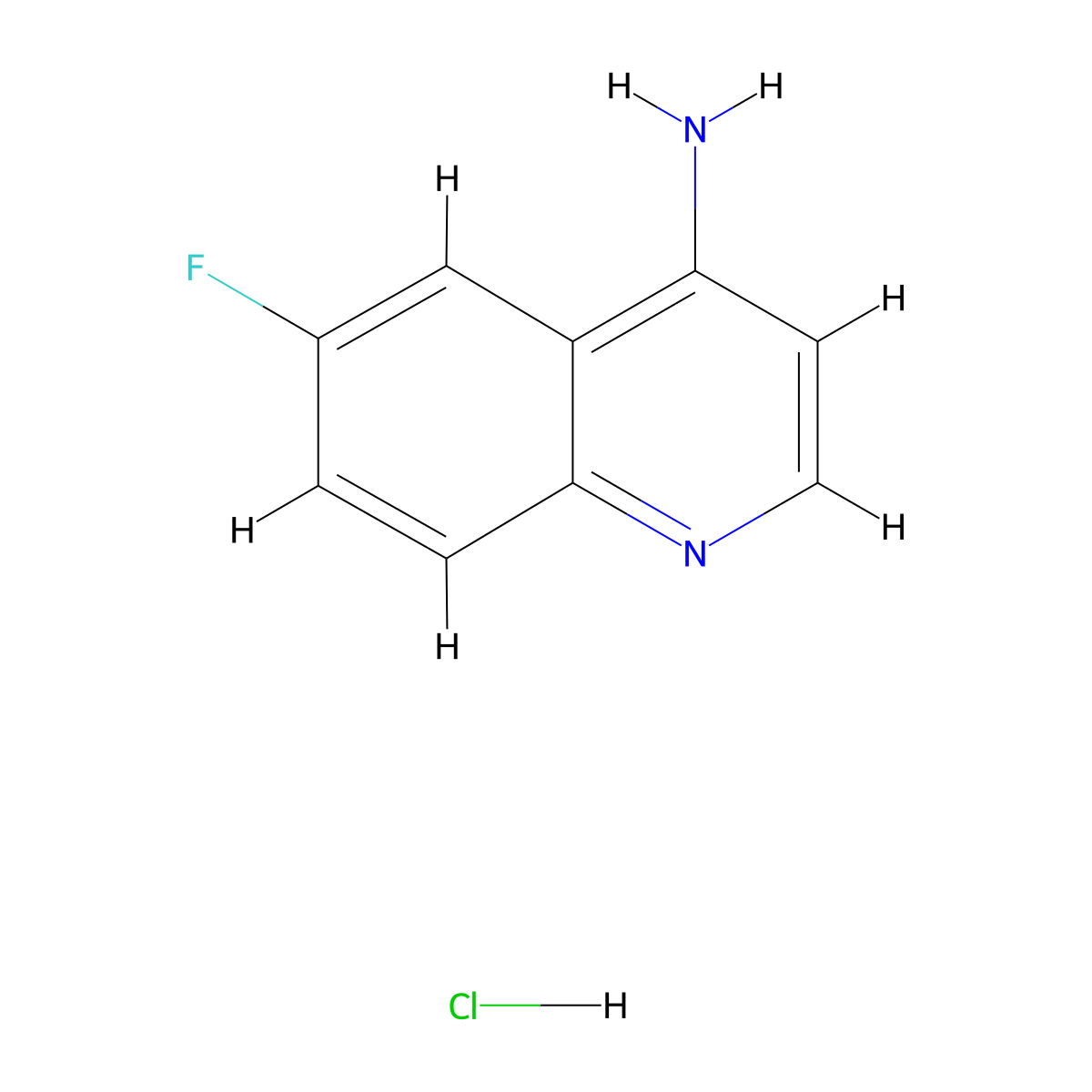 6-Fluoroquinolin-4-amine hydrochloride molecular structure, CAS 2758003-10-8