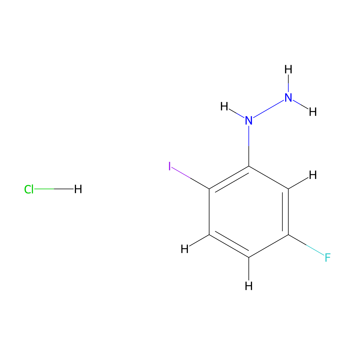 (5-Fluoro-2-iodophenyl)hydrazinehydrochloride molecular structure, CAS 2758003-11-9