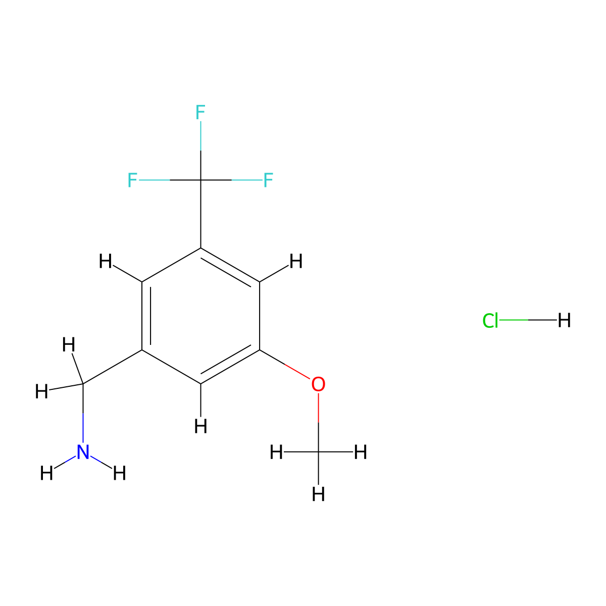 1-[3-Methoxy-5-(trifluoromethyl)phenyl]methanamine hydrochloride molecular structure, CAS 2758003-13-1