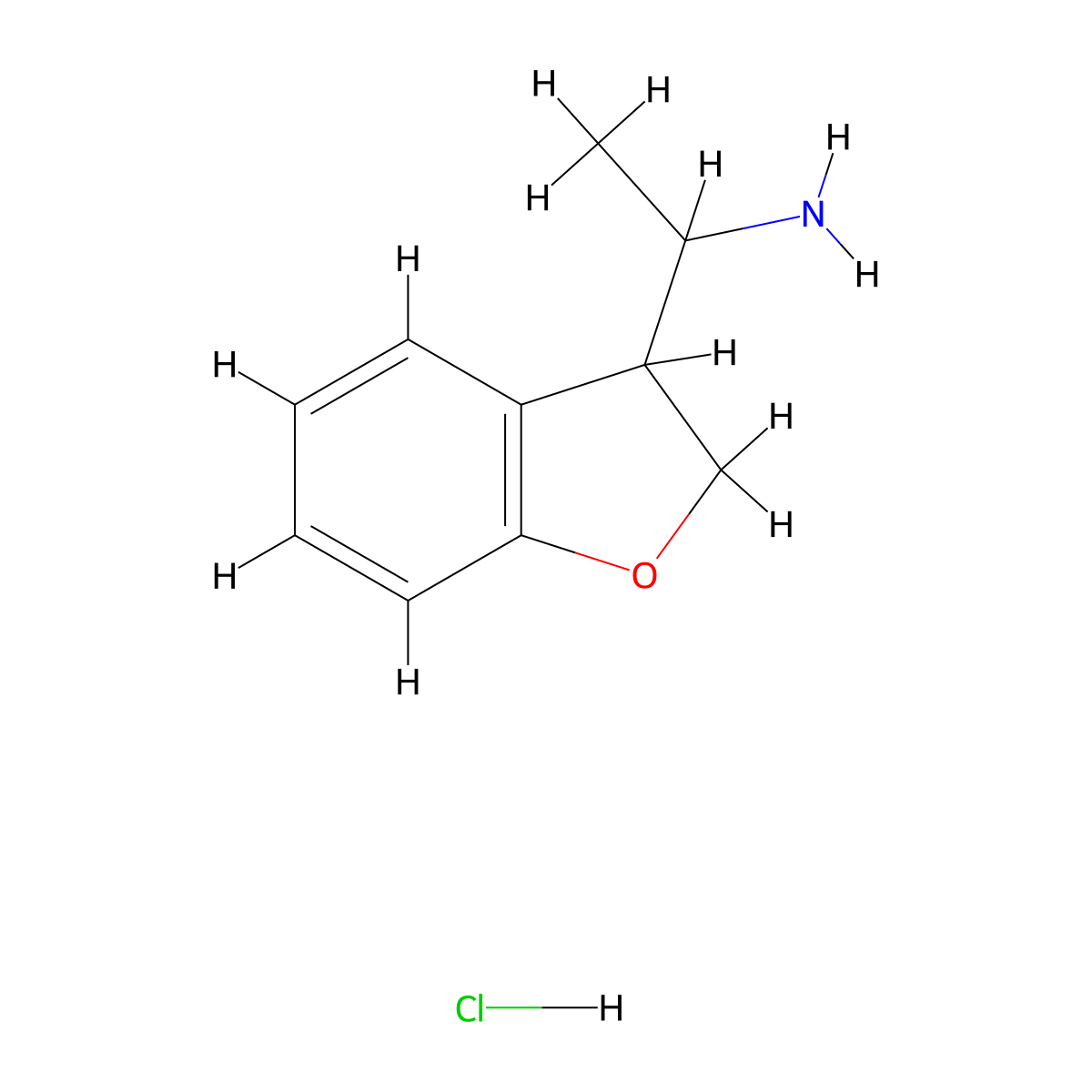 1-(2,3-Dihydro-1-benzofuran-3-yl)ethan-1-amine hydrochloride molecular structure, CAS 2758003-14-2
