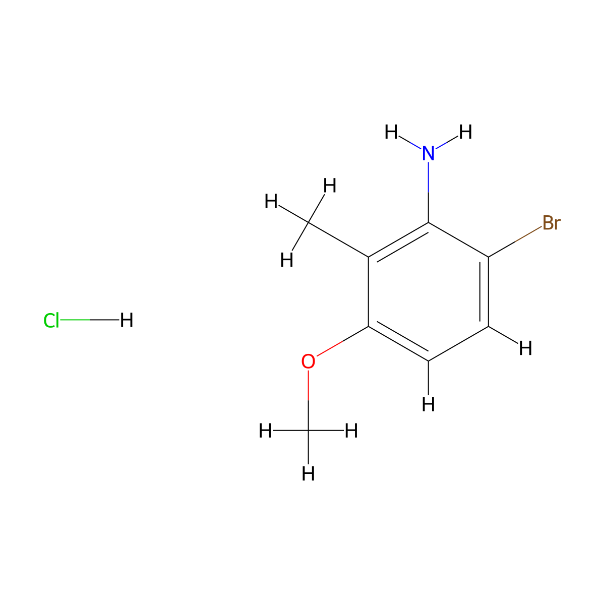 6-Bromo-3-methoxy-2-methylanilinehydrochloride molecular structure, CAS 2758003-17-5