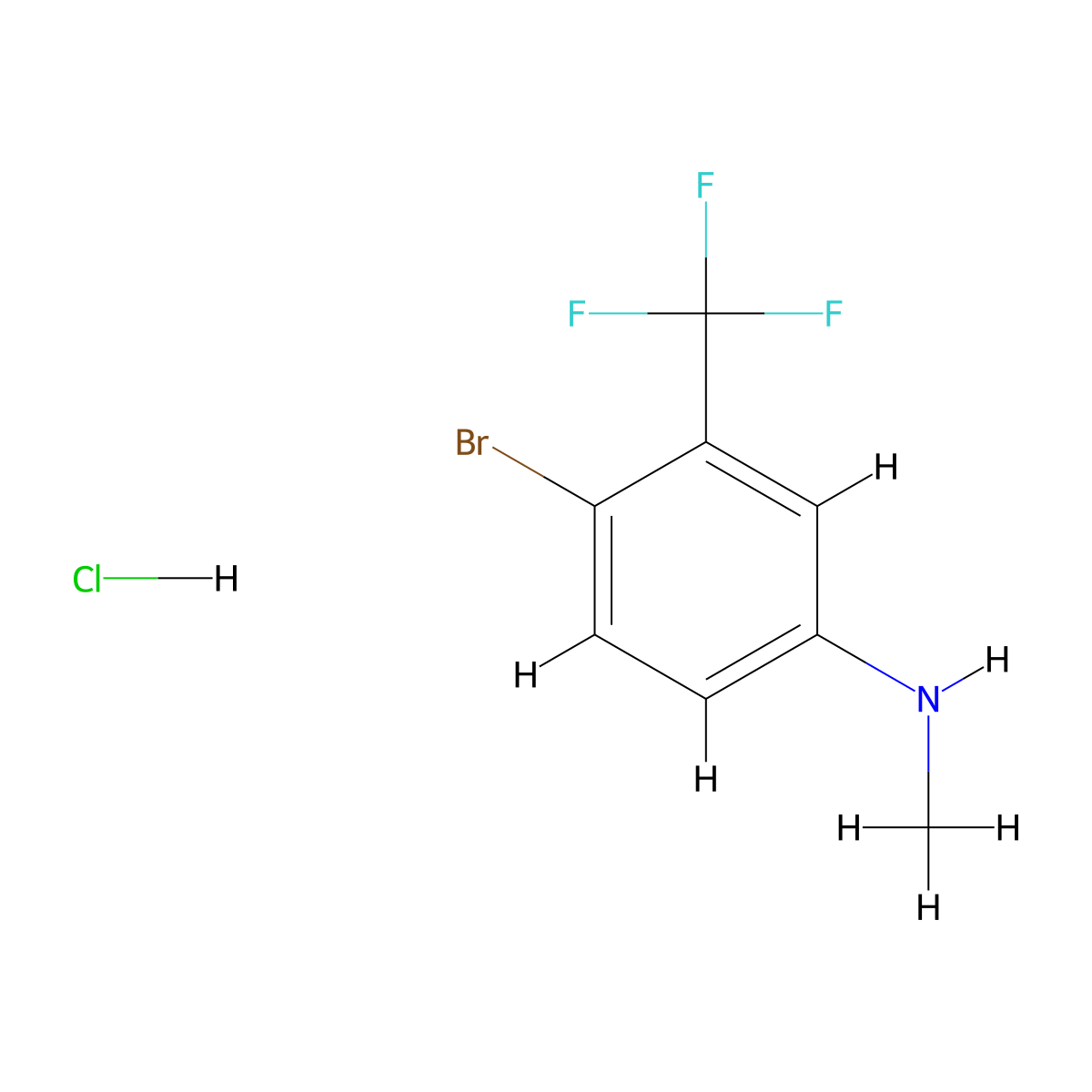 4-bromo-N-methyl-3-(trifluoromethyl)anilinehydrochloride molecular structure, CAS 2758003-18-6
