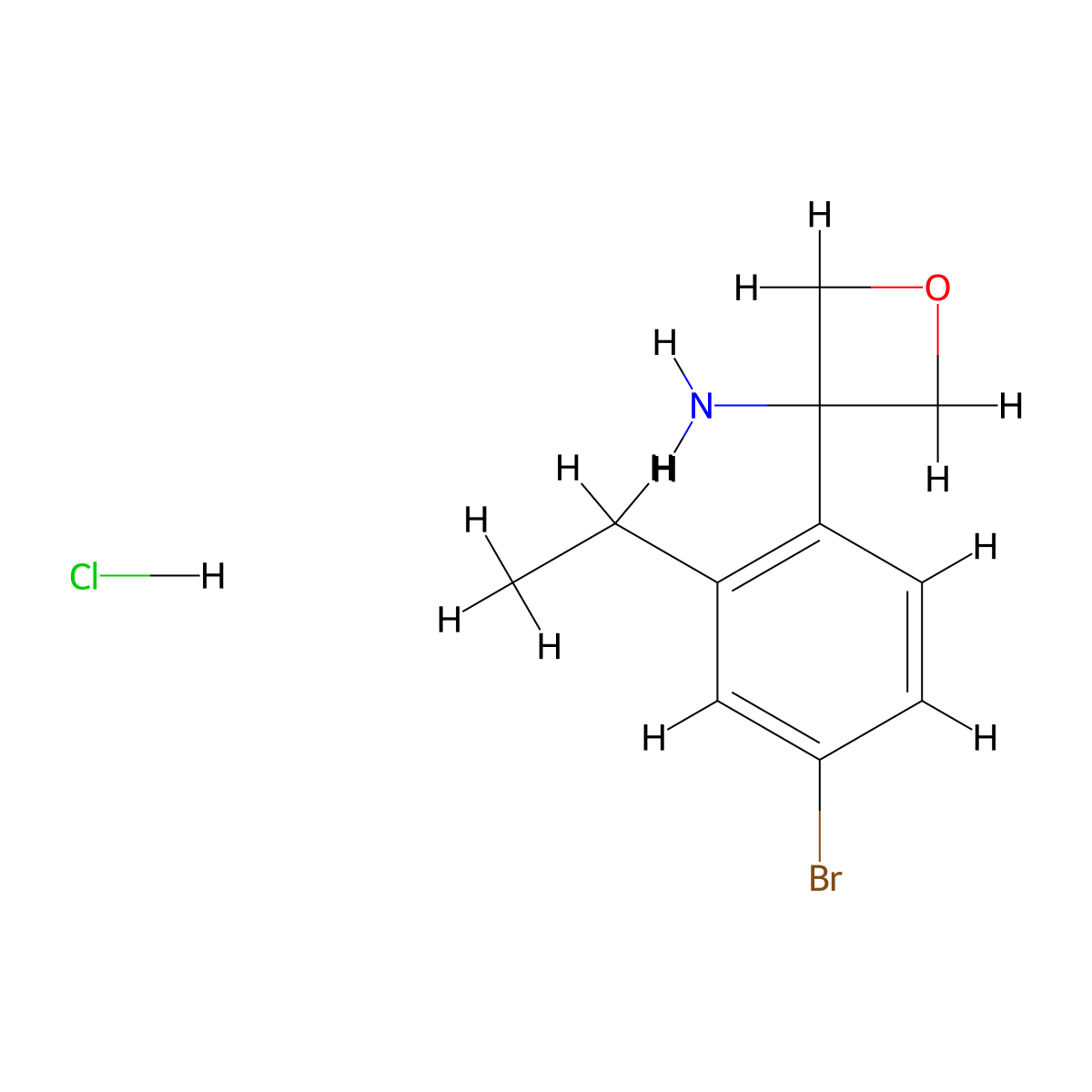 3-(4-Bromo-2-ethylphenyl)oxetan-3-amine hydrochloride molecular structure, CAS 2758003-19-7