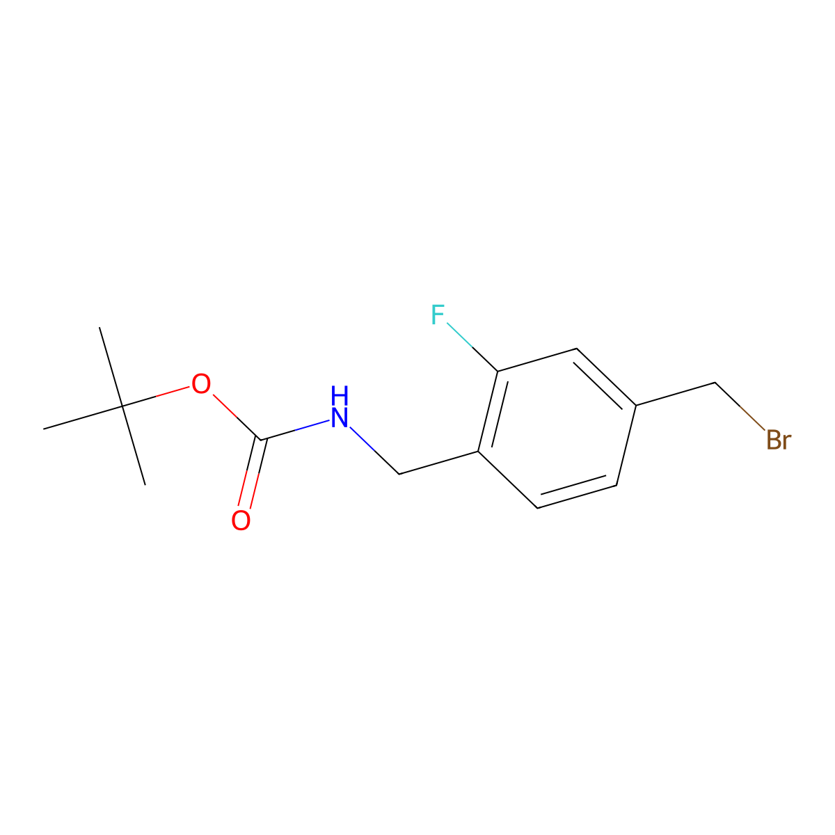 tert-butylN-{[4-(bromomethyl)-2-fluorophenyl]methyl}carbamate molecular structure, CAS 2758003-20-0
