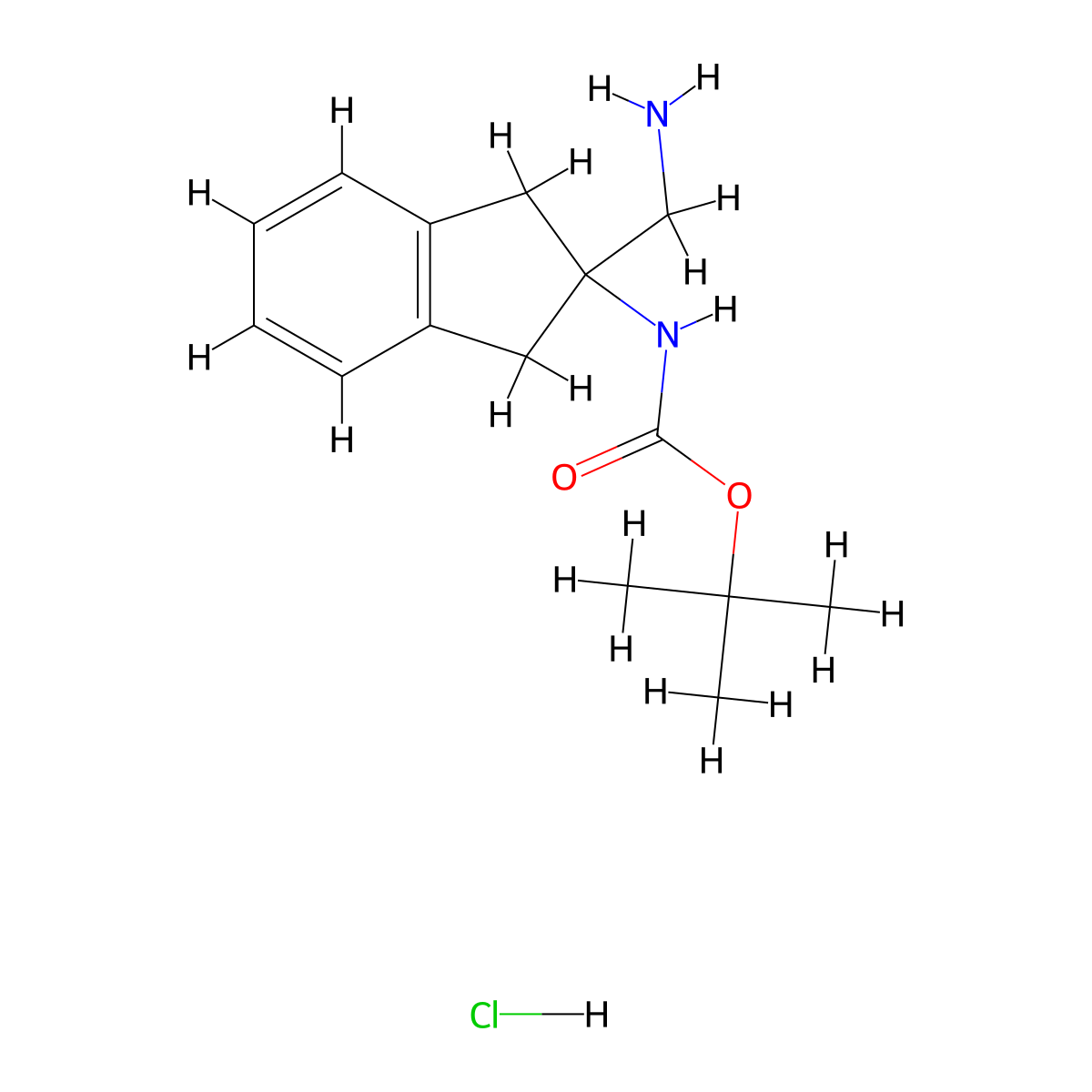 tert-butylN-[2-(aminomethyl)-2,3-dihydro-1H-inden-2-yl]carbamatehydrochloride molecular structure, CAS 2758003-21-1