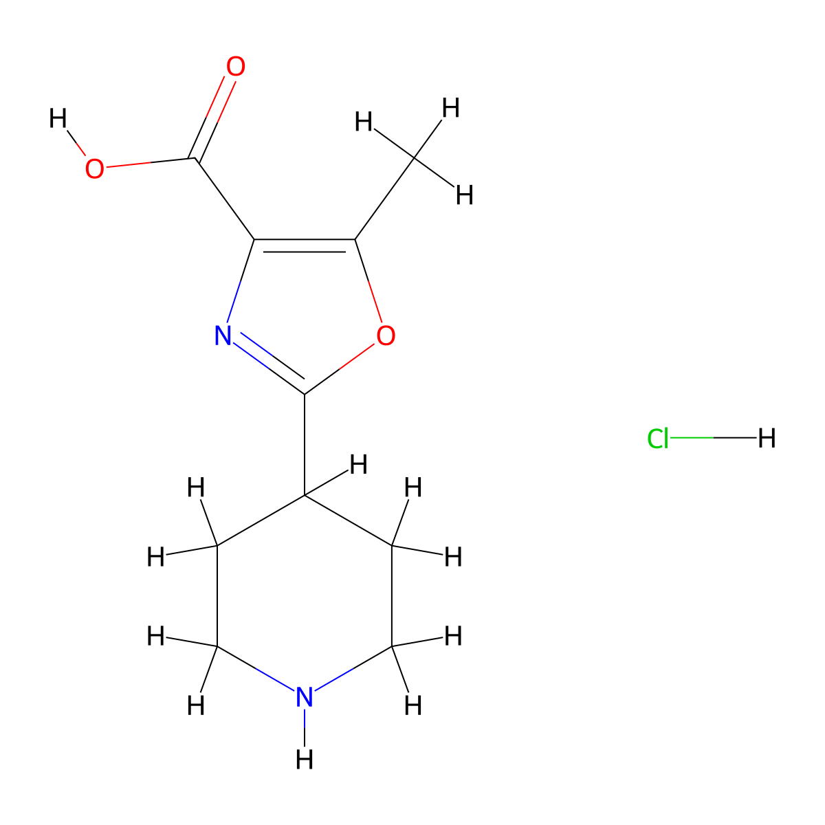 5-Methyl-2-(piperidin-4-yl)-1,3-oxazole-4-carboxylicacidhydrochloride molecular structure, CAS 2758003-83-5