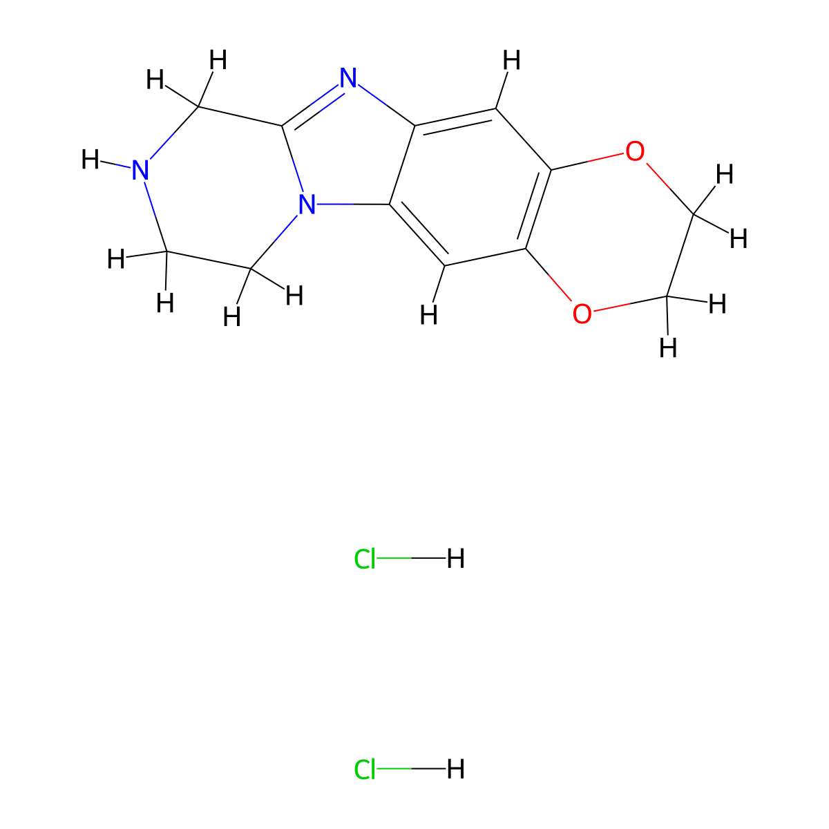 4,7-Dioxa-11,14,17-triazatetracyclo[8.7.0.0^{3,8}.0^{11,16}]heptadeca-1,3(8),9,16-tetraene dihydrochloride molecular structure, CAS 2758003-92-6