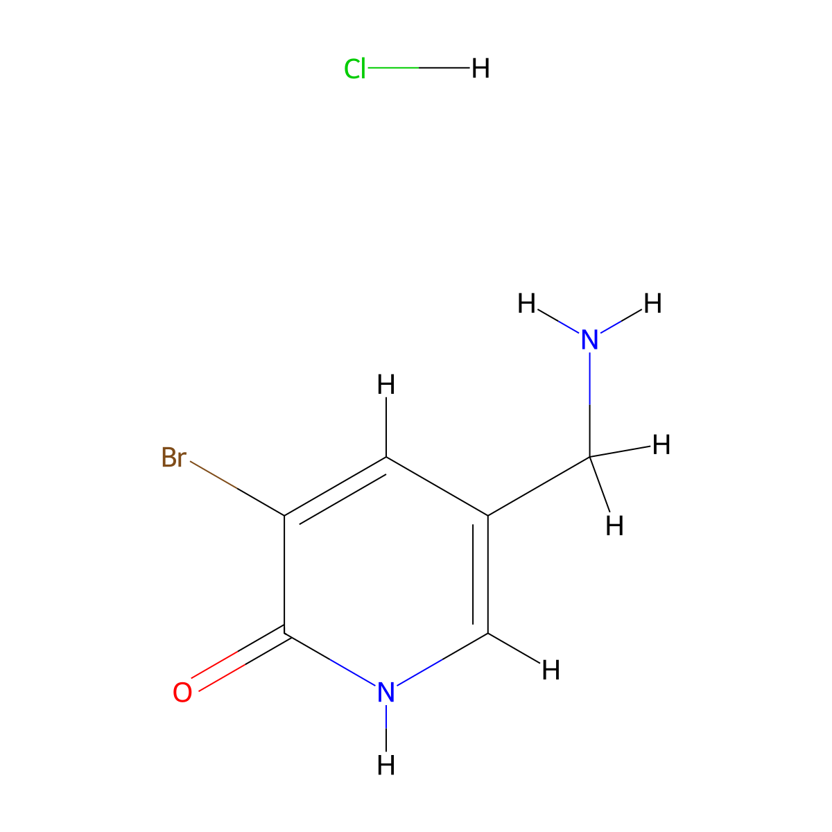 5-(Aminomethyl)-3-bromopyridin-2-olhydrochloride molecular structure, CAS 2758003-98-2