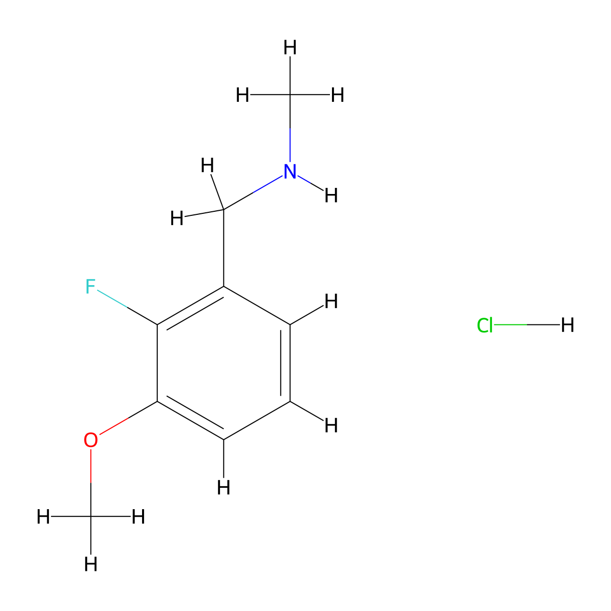 [(2-Fluoro-3-methoxyphenyl)methyl](methyl)amine hydrochloride molecular structure, CAS 2758003-99-3