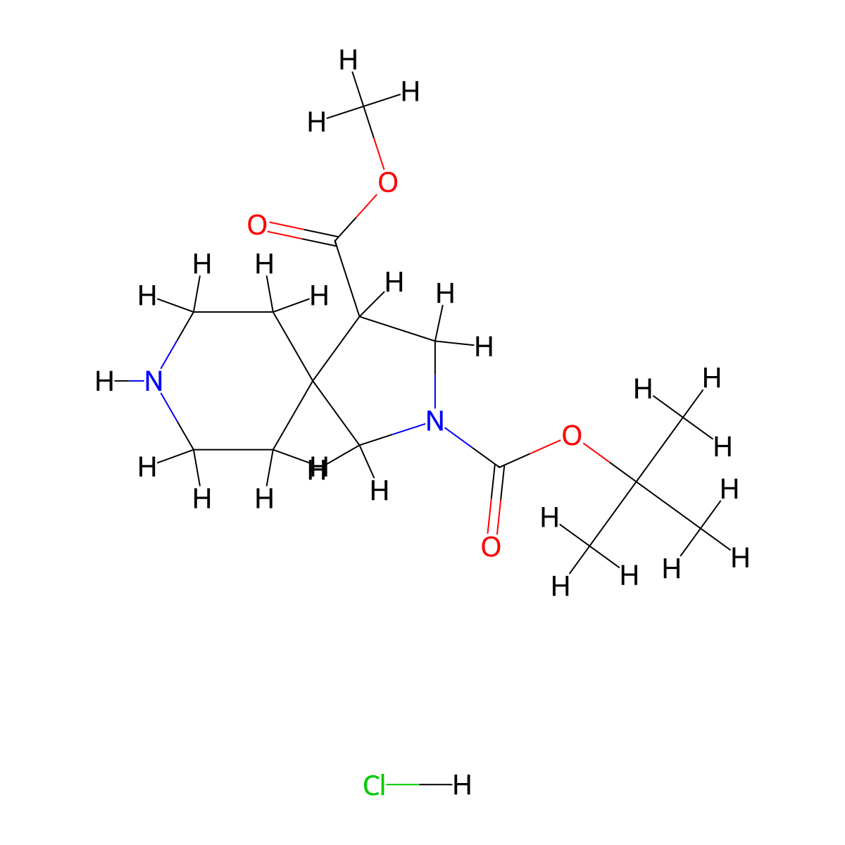 2-Tert-butyl 4-methyl 2,8-diazaspiro[4.5]decane-2,4-dicarboxylate hydrochloride molecular structure, CAS 2758004-03-2